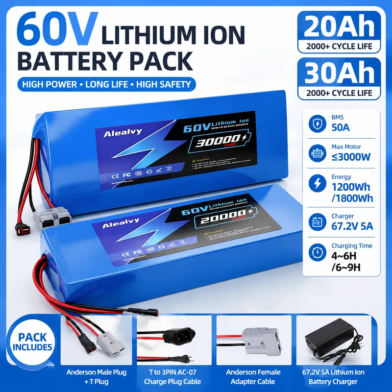   ชุดแบตเตอรี่ลิเธียม 21700 ขน - 60V 30Ah Electric Scooter Battery บทวิจารณ์และราคา